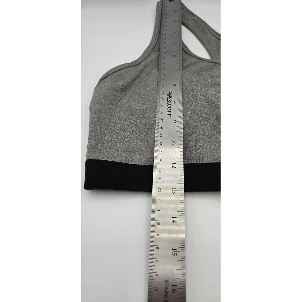 Nike Pro Classic Women Sports Bra L Gray Dri-FIT Compression Racerback